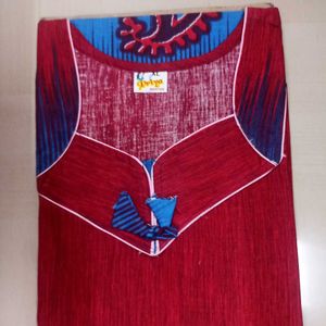 Red XL Cotton Nighty