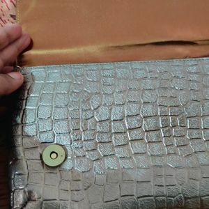 Fancy Clutch Unused With Big Sling And Pocket