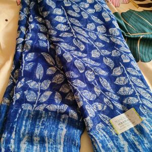 Blue And White Beautiful Saree