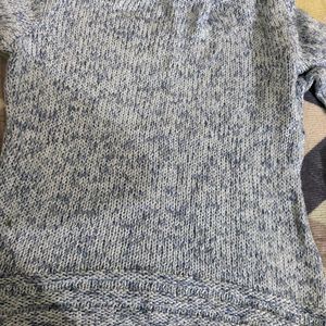 Blue Handwoven Crop Sweater