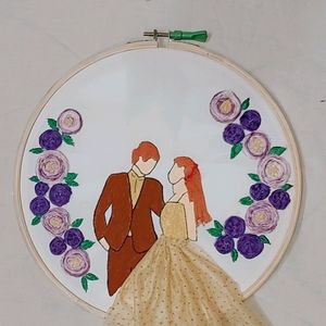 Dancing Couple Wooden Hoop