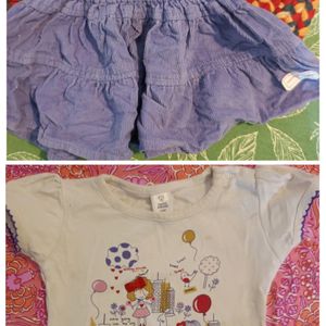 4 Sets Of Girls Outfits, Top&Bottom, Used