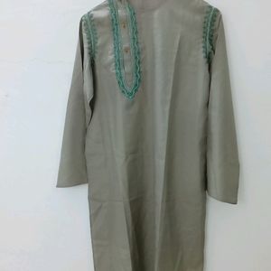 Light Olive Festive Kurta Set (Men's)