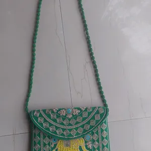 Green Ethnic Sling Bag