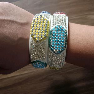 White Multicolour Bangles