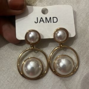 Pearl Drop Gold Plated Earrings