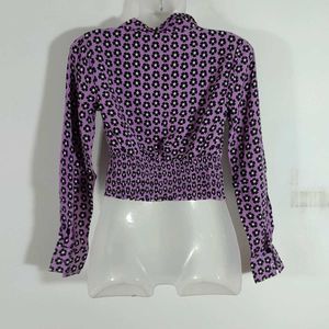 Purple Printed Crop Top For Women's