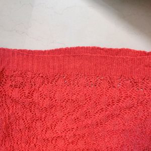 Tomato Reddish Crochet Top