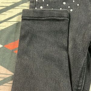 Black Studded Kids Jeans