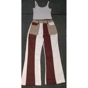 PATCHWORK FLARED JEANS