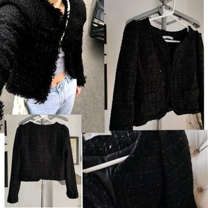 Korean Sequines Crop Tweed Jacket/ Blazer