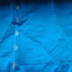 Blue Cotton Saree