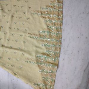 Light Yellow Embroidery Square Neck Kurta Set