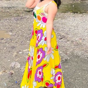 Yellow Sleeveless Frock