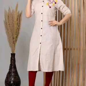 Cotton Kurta With Embroidery