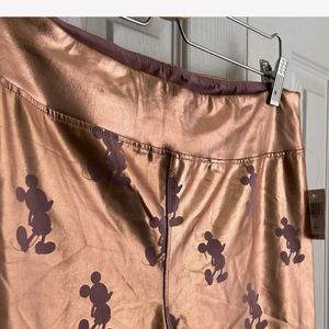 Disney Metallic Rose Gold Mickey Mouse Legging