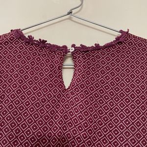 Maroon Kaftan Midi Dress