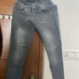 High Waist Grey Jeans