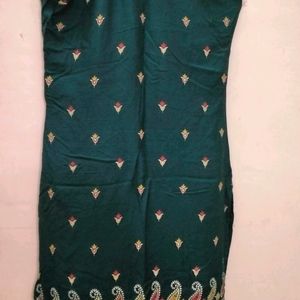 Bottle Green Sleeveless Kurti