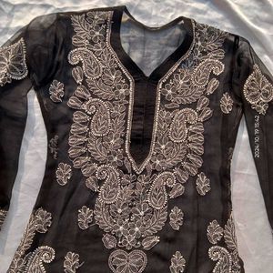 Lucknowi Work With  Gota Patti  Chikankari Kurta