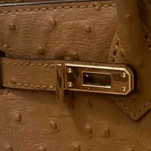 Ostrich Leather Hermes Handbag