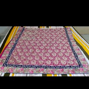 Net Chiffon Rose Pink Sari