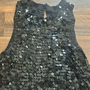 Beautiful Black Sequence Shimmery Top Sleeveless