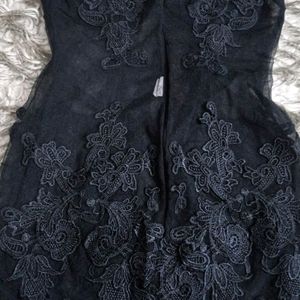 Black Bodycon Lace And Net Dress