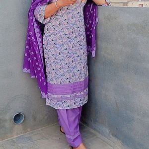 Suit Salwar With Cotton Dupatta