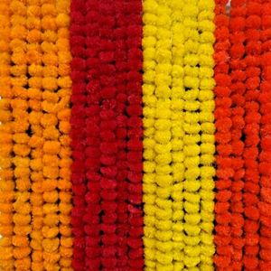 5 Artificial Marigold Genda Phool Garland Torans