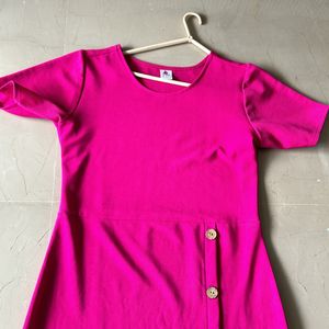 Fixed Price Pink Short Sleeves Midi With Slit