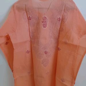 Cotton Kurta With Hand Embroidery