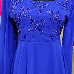 blue party wear dress