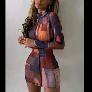 URBANIC Mock Neck Bodycon Dress