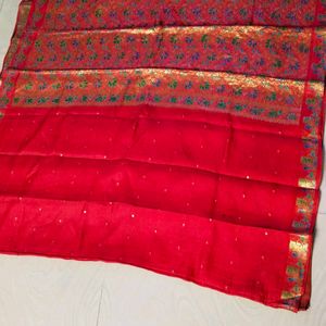 Red Colour Cotton Silk Saree