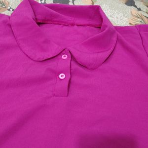 Magenta Collar Stylish Top