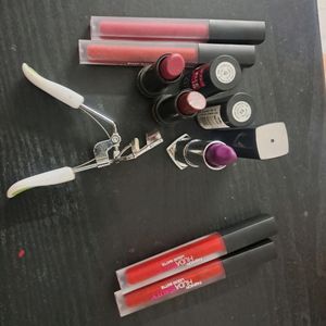 Combo Of 7 Lipstick & One Eye Curler