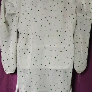 Polka Dots  Cinched Waist  Top