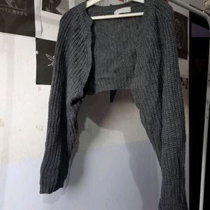 Dark Grey Korean Bolero