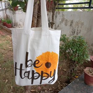 Be Happy Sunflower Tote Bag