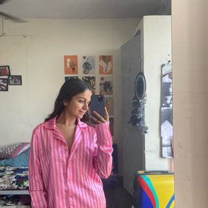 Pink Satin Shirt