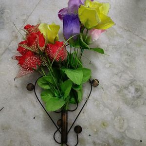 Wall Mount Metal Flower Vase Stand