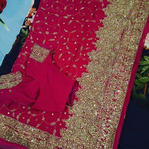 Bridal Rani Pink Colour Saree