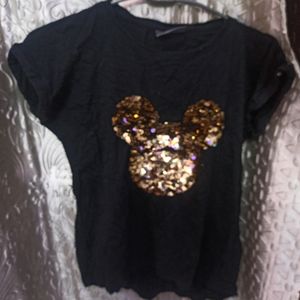 Party Wear Black Crop Top With Sequence Work