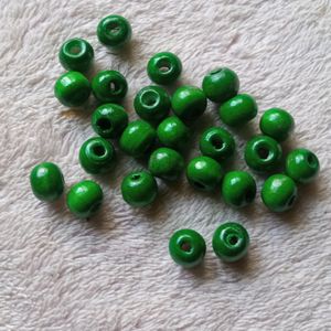 4mm Coloured Wooden Round Beads