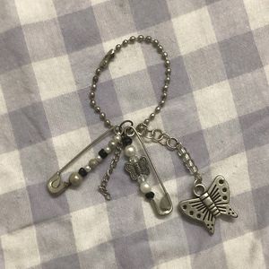 silver butterfly charm keychain