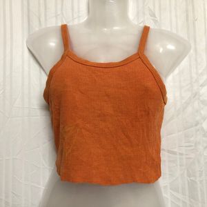 Orange Sleeveless Crop Top