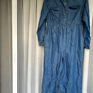 Denim Jumpsuit With Pockets