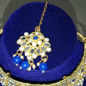 Golden And Blue Jewellery Set