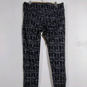 Black Printed Pants (Women's)